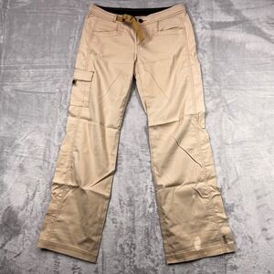 Prana‎ Breathe Womens Small Tan Khaki Cargo Hiking Pants Straight Leg Outdoor